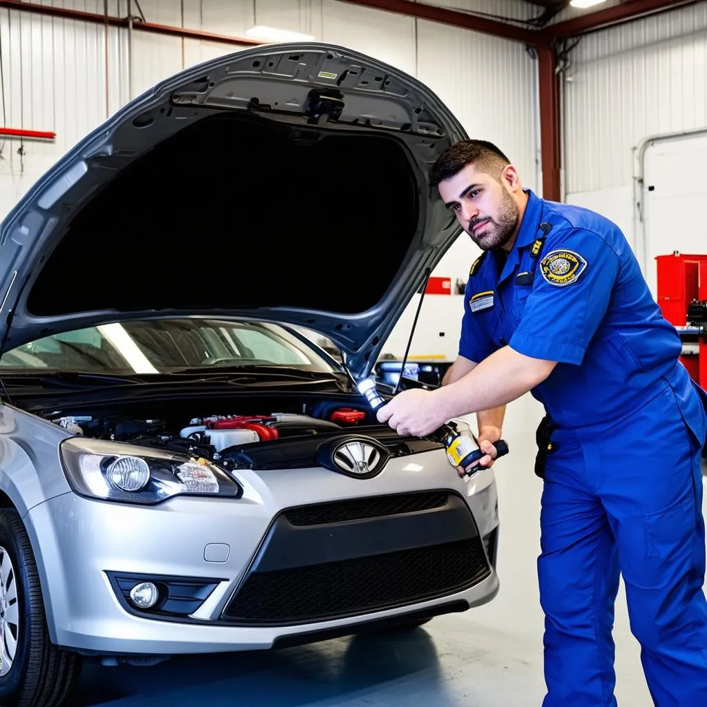 Car engine inspection